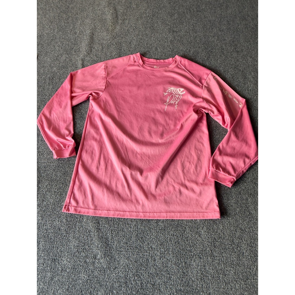 Badger Sport Pink Fishing Shirt Long Sleeve Marlin‎ Graphic Women Medium